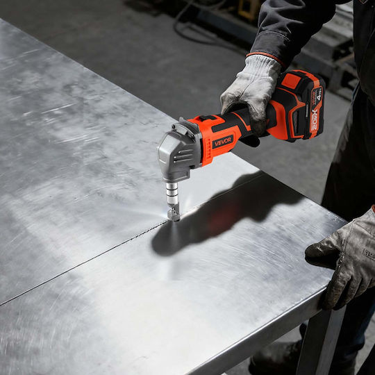 Vevor Cordless Metal Cutter Battery 20 V 4000 Mah Efficient Brushless Motor 2200 Rpm Electric Metal Cutter Plastic Carrying Case Cutting Steel Aluminum Sheets