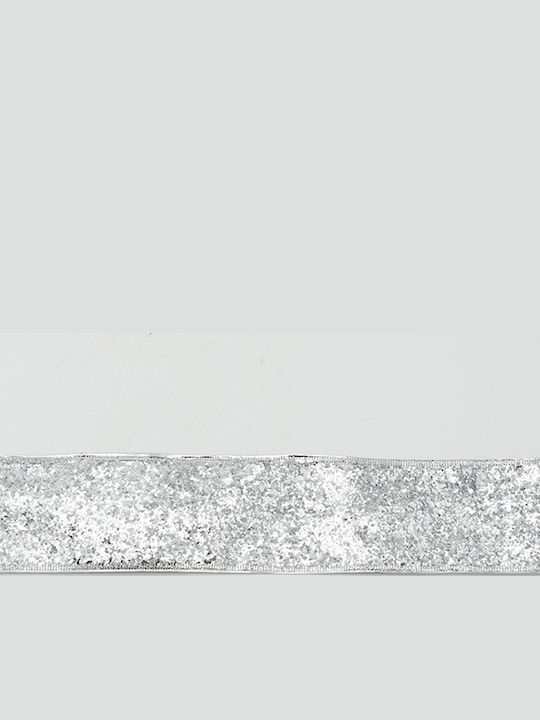 Farbband Me Silber Grobgeschnittenes Glitter 6,30cm 10m