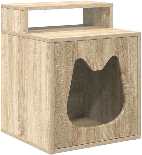 vidaXL Katzenbett Haus Sonomá 42,5 x 40 x 53,5 cm aus bearbeitetem Holz