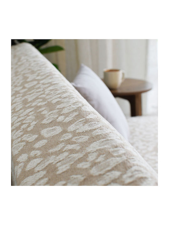 Ravelia Felino Ριχτάρι Τριθέσιου Καναπέ Chenille 180x280εκ. Beige