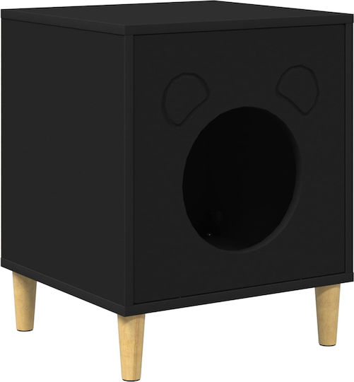 vidaXL Katzenbett Schwarz 42,5 x 40 x 53 cm aus bearbeitetem Holz