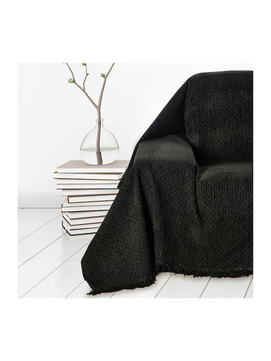 Whitegg Armchair Throw Chenille 180x180cm 1 Petrol Blue