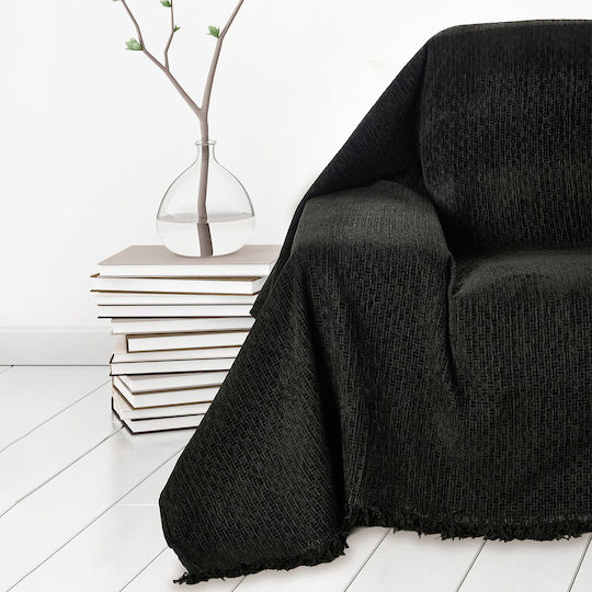 Whitegg Armchair Throw Chenille 180x180cm 1 Petrol Blue
