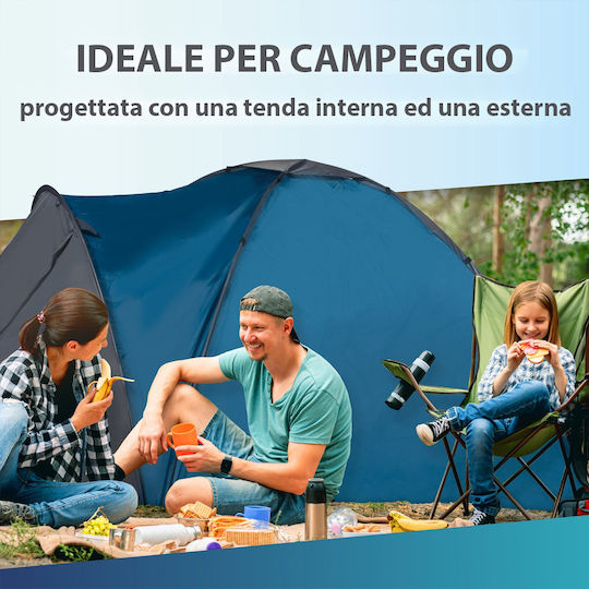 Dunlop Summer Camping Igloo Mountaineering Blue for 2 People Waterproof 1000mm 220x210x130cm