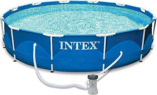 Intex Round Swimming Pool 6503L with Metallic Frame 366x76cm Light Blue