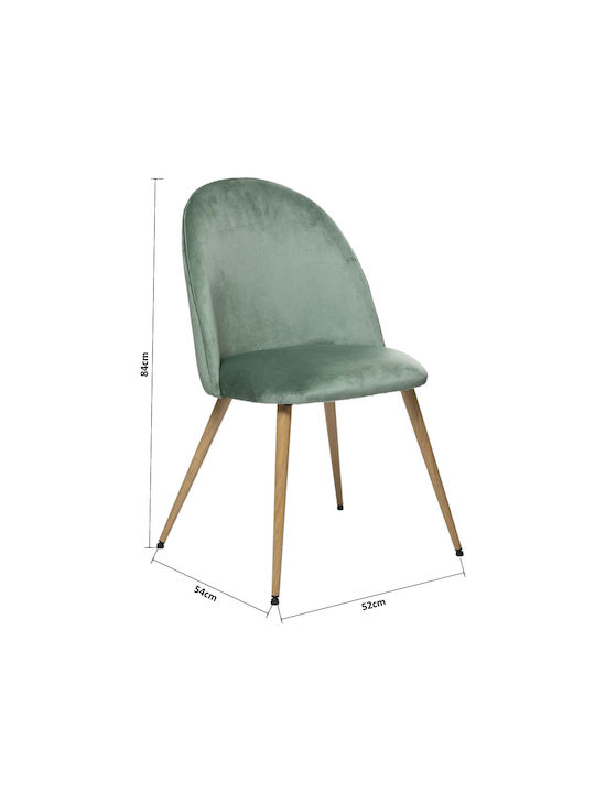 A-s Slano Dining Room Velvet Chair Vert 52x54x84cm