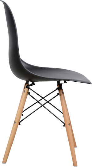 Twist Scaune Sala de mese Lemn Negru 2buc 46x50x82buc