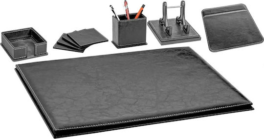 Desktop Desk Set Leatherette Desk Pad Pencil Holder Note Cube Coaster Mousepad Card Holder Code W810