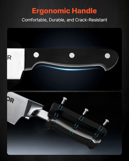Vevor Set Knives with Base Made of Stainless Steel 15 Pieces