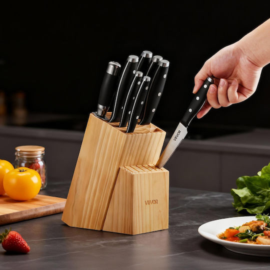 Vevor Set Knives with Base Made of Stainless Steel 15 Pieces