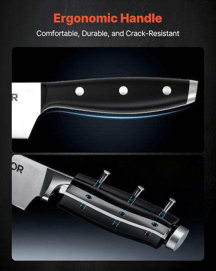 Vevor Set Knives with Base Made of Stainless Steel 15 Pieces