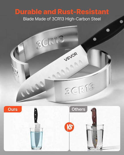 Vevor Set Knives with Base Made of Stainless Steel 15 Pieces