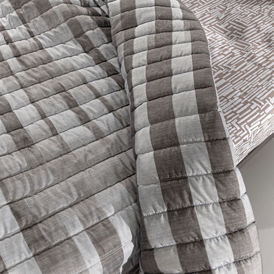 Guy Laroche Set Bettbezüge Baumwolle 225x245cm Übergröße mit 2 Kissenbezügen Grau