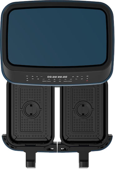 Turbotronic Air Fryer με Διπλό Αποσπώμενο Κάδο 9lt Μπλε TT-DAF6W