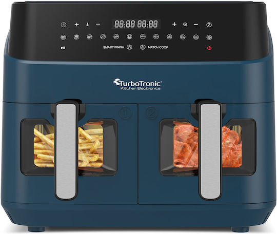 Turbotronic Air Fryer με Διπλό Αποσπώμενο Κάδο 9lt Μπλε TT-DAF6W