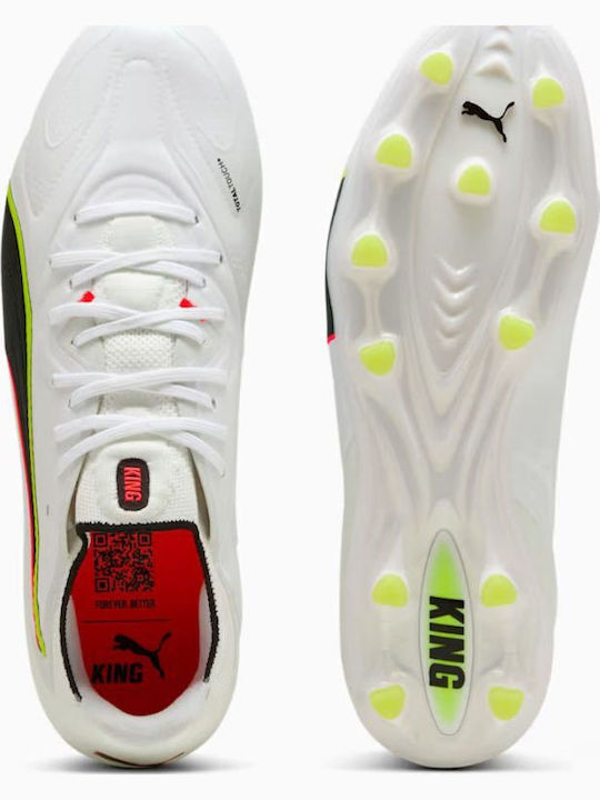 PUMA King 20 Ultimate Fußballschuhe mit Stollen Weiß
