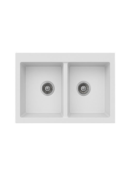 Unixton Drop-In Kitchen Sink Made of Liquid Granite 78x50cm Brown