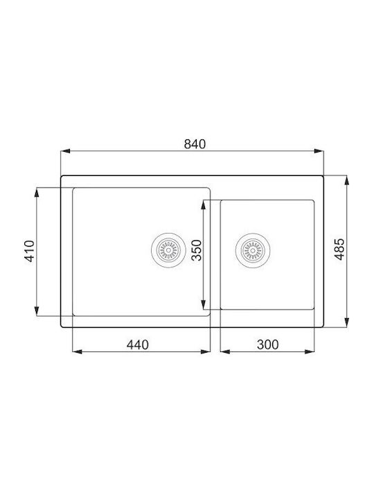 Unixton Drop-In Küchenspüle aus Flüssiger Granit M85xB50cm Braune
