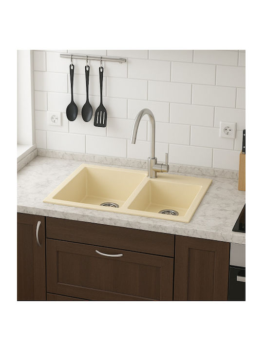 Unixton Drop-In Küchenspüle aus Flüssiger Granit M85xB50cm Braune