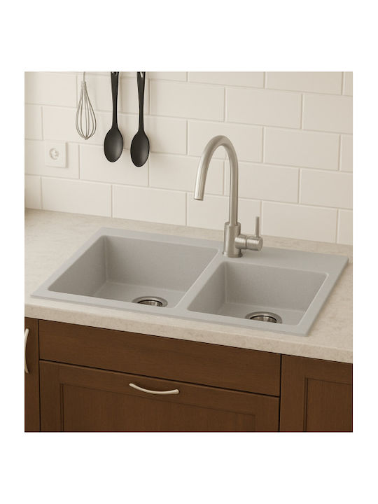 Unixton Drop-In Küchenspüle aus Flüssiger Granit M85xB50cm Braune