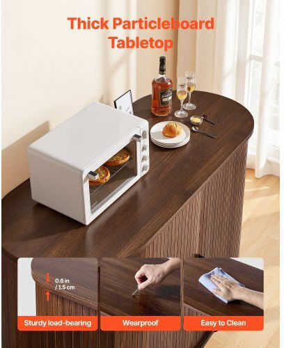Sideboard made of Wood & Metal Walnut 100x40x75cm