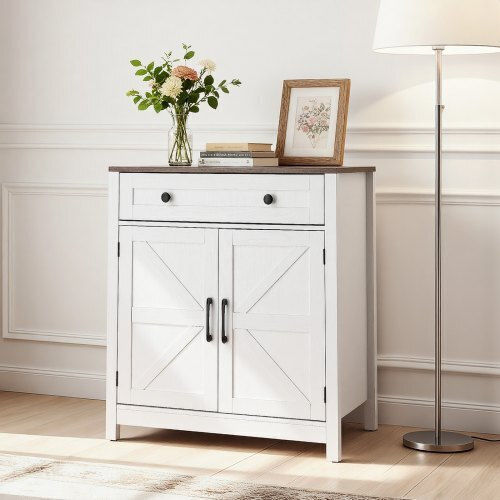 Μπουφές από Ξύλο & Μέταλλο με Συρτάρια White 75x37.5x80cm