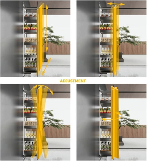 Pantry with Wooden Bottom Emuca Harmony Brake Box 40cm Anthracite Height 1780-2080mm