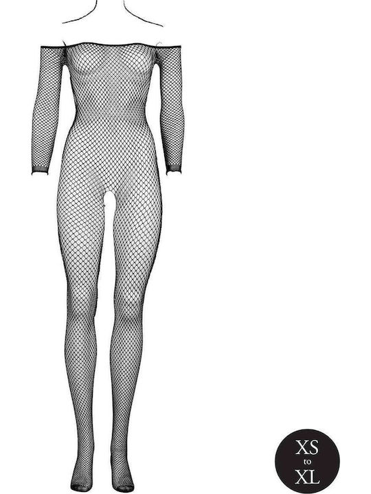 Le Désir Bodystocking Plasă Cu Deschidere La Partea Inferioară Negru