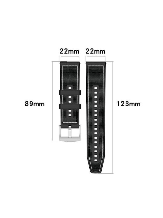 Hybrid Watch Strap Silicone Braid 20 Mm Amazfit Gts4 Mini Gts 3 Gts 2 Black