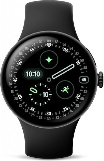 Google Pixel Watch 4 Aluminium 41mm με Παλμογράφο (Matte Black Aluminium Case/Obsidian Active Band)