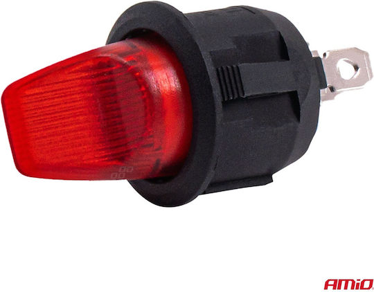 Amio Διακόπτης Μοχλός 12v 20a Κόκκινο Φωτισμό – Οχήματα & Βιομηχανικές Εφαρμογές 1 Τεμ 04438/am