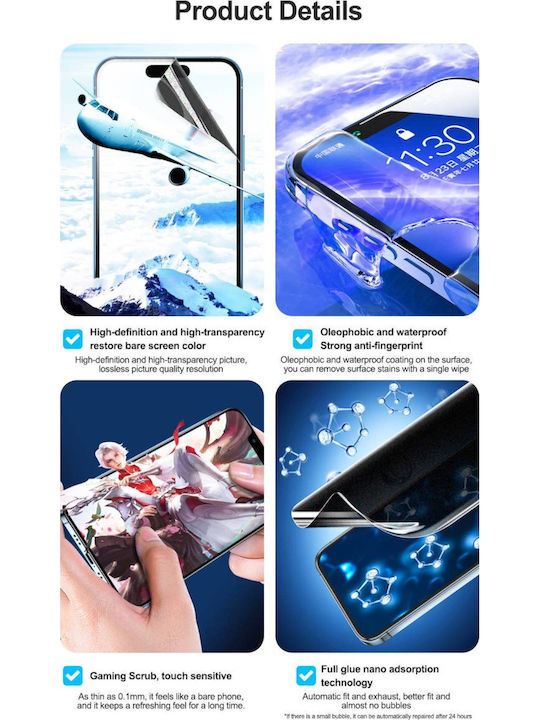 Sunshine Ss-075s High Quality Matte Anti-peeping Hydrogel Film for Google Pixel Watch 3 LTE 2024 45mm 6 Pieces Per Sheet