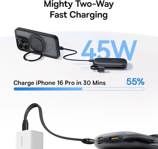 Baseus EnerFill FC21 QPow3 Ultra Power Bank 10000mAh 45W mit USB-A Anschluss Galaxy Blue