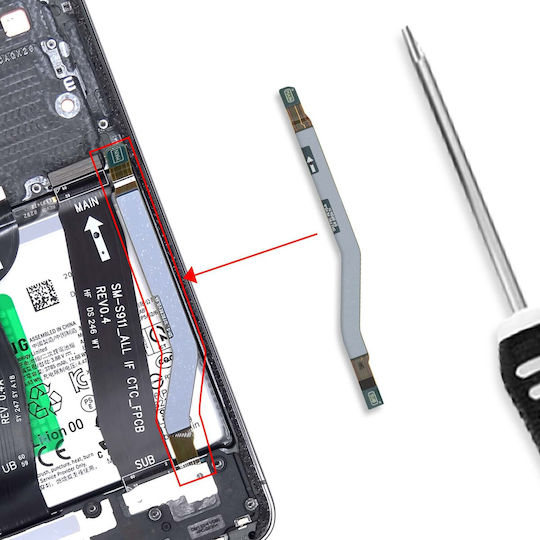 Clappio Cablu Frc Galaxy S23 Placă De Bază La Conector De Încărcare Argintiu