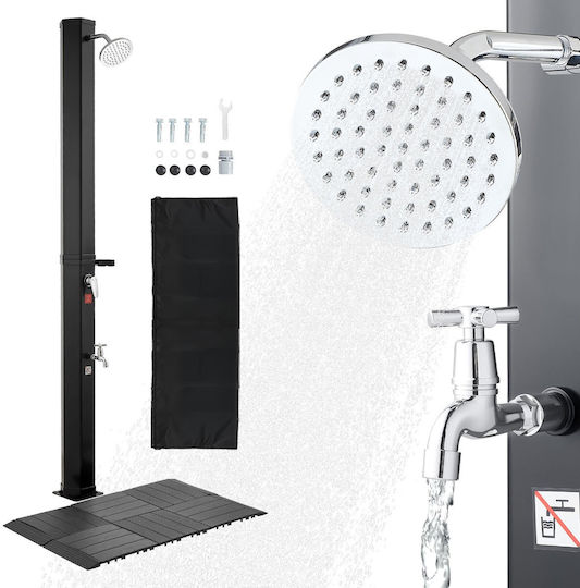 Vevor Solar Pool Shower Made of PVC with Height 195cm Black