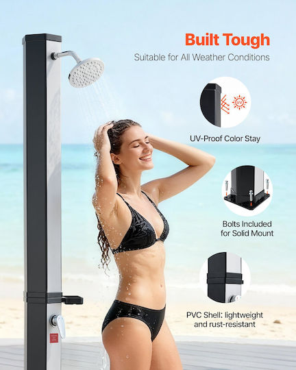 Vevor Pool-Dusche Solar mit 195 cm Höhe Schwarz