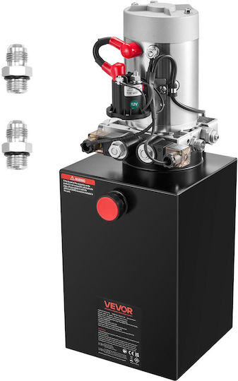 Υδραυλική Μονάδα Ισχύος Vevor 12 L Αντλία Διπλής Ενέργειας Τρέιλερ Ανατροπής Μέγιστη Πίεση Ανακούφισης 22 Mpa & Ροή 3,4 L Min Υδραυλική Αντλία Dc 12v Μεταλλικό Δοχείο Ανύψωση Αυτοκινήτου Τρέιλερ Ανατροπής