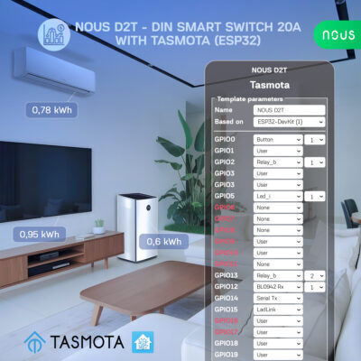 Nous Бутон Релсов превключвател WiFi 110V 20Спецификация