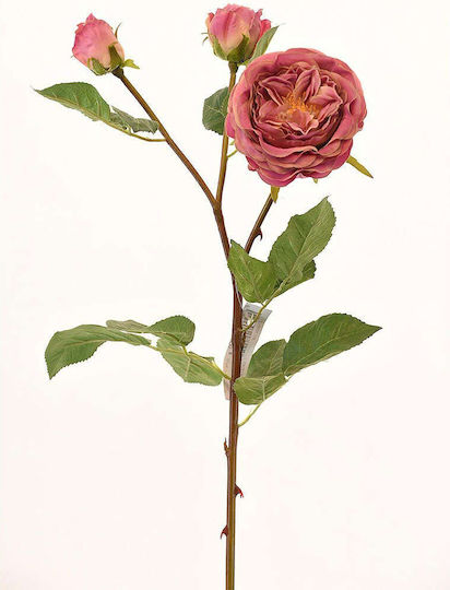 Supergreens Artificial Pink Rose Branch 61 Cm 7-0815