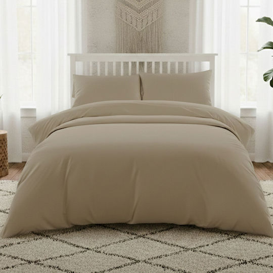 Melinen Lavish Σεντόνι Υπέρδιπλο με Λάστιχο 160x200+35εκ. Beige