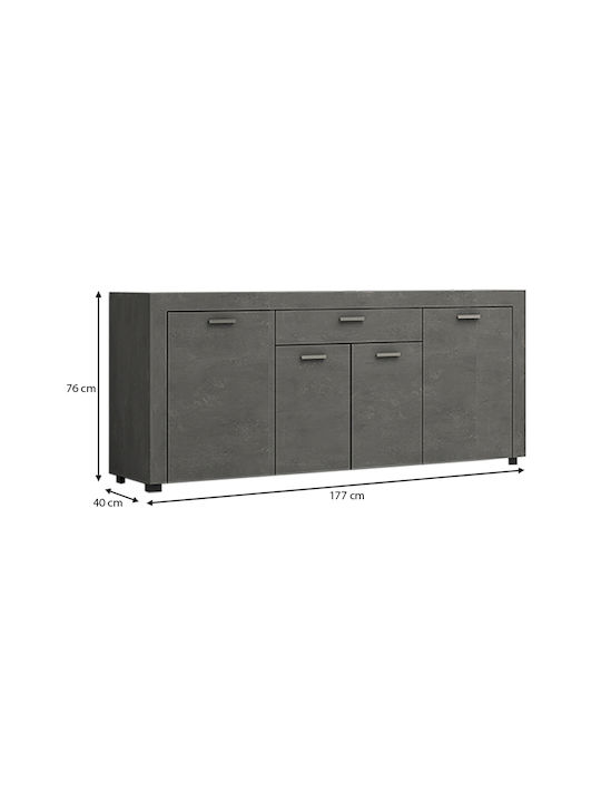 Joseph Holzsideboard mit Schubladen Anthrazit 177x40x76cm