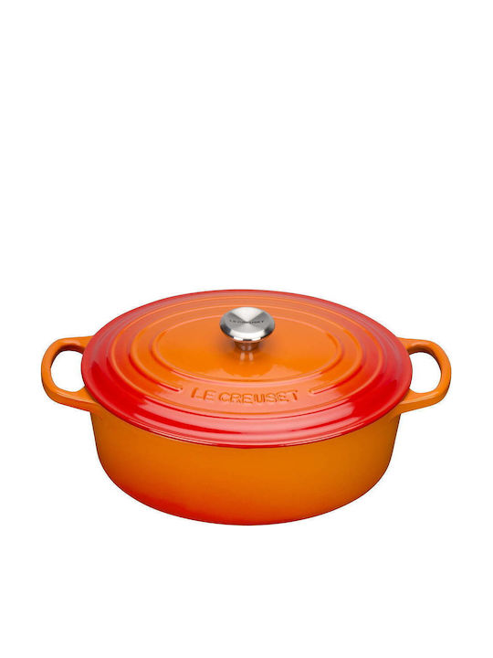 Le Creuset Signature Oval Ρηχή Κατσαρόλα από Μαντέμι 4.1lt / 27cm Volcanic
