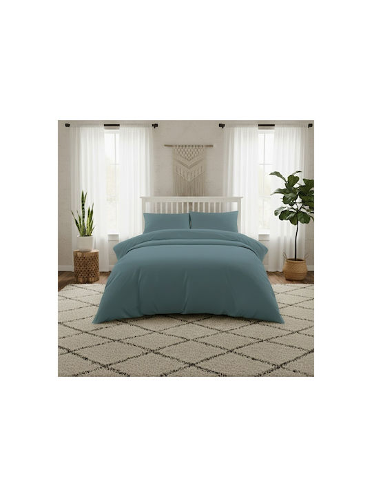 Melinen Kissenbezug-Set mit Umschlagumschlag Dark Aqua 53x72cm.