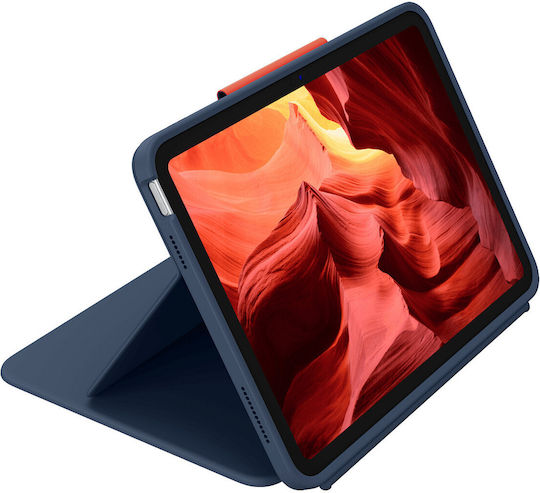 Logitech Combo 4 Touch Flip Cover Ανθεκτική στα Γαλλικά Μπλε (iPad 10th gen)