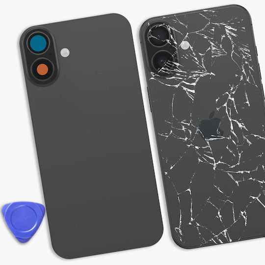 Clappio Replacement Battery Cover Iphone 16 Plus Integrated Adhesive Black