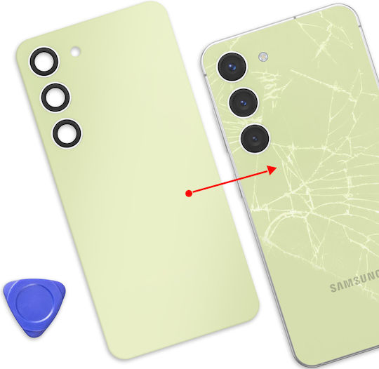 Clappio Капак За Батерия Galaxy S23 С Вградено Лепило Зелен Лайм