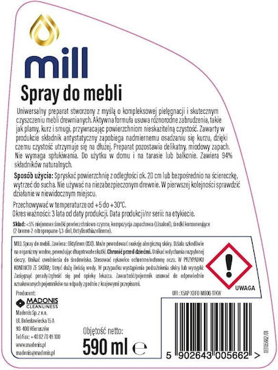 Mill Clean Почистващ Спрей За Мебели 1x590мл
