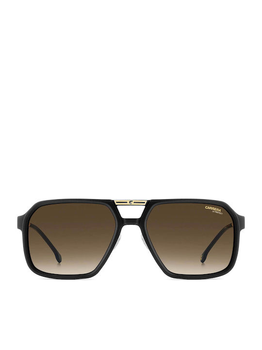 Carrera Men's Sunglasses With Black Horn-Rimmed Frame And Grey Lens 27/S I46/86