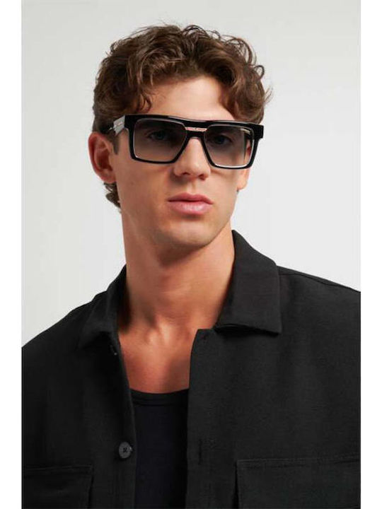 Carrera Men's Sunglasses With Black Horn-Rimmed Frame And Grey Lens 25/S 003/86