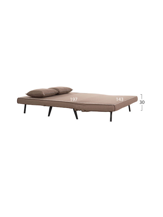 Asma Двуместен Диван Спалня Текстил Dark Beige 143x78x84см.